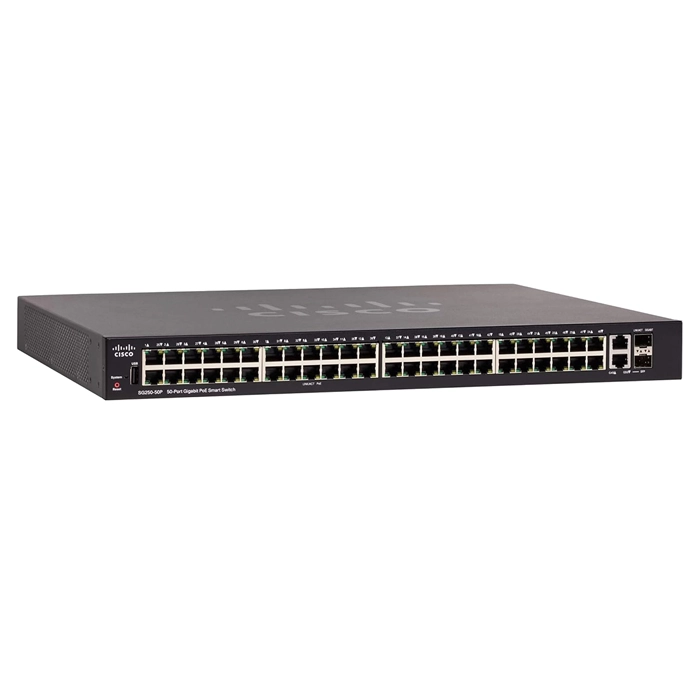 Cisco SG250-50P-K9-NA | SG250-50HP RJ-45 PoE 48 x Ports 10/100/1000BASE-T 2 x Ports (Mini-Gbic) Managed Layer 2 Gigabit Ethernet Switch Refurbished - Cisco Systems Inc. refurbished available on Gotodirect