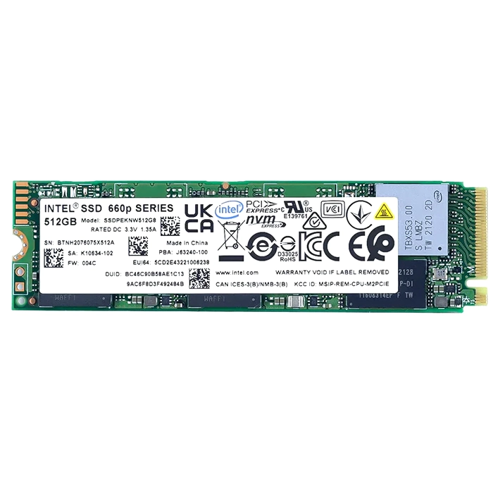 Intel SSDPEKNW512G8XT | 660p Series 512GB QLC PCI Express 3.0 x4 NVMe M.2 2280 Internal Solid State Drive Refurbished - Intel refurbished available on Gotodirect