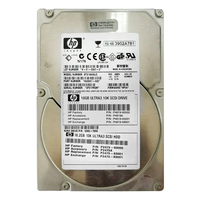 HP P2473-60000 | 18.2GB 10000RPM Ultra160 SCSI Hot Swappable LVD 80-Pin 3.5-Inch Hard Drive Refurbished - Hewlett-Packard (ou HP en abrégé) refurbished available on Gotodirect
