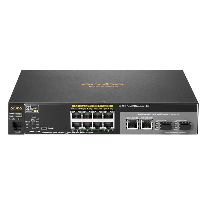 HP J9780A | Aruba 2530 Series 2530-8-PoE+ 8 x RJ-45 PoE+ 10/100Base-TX and 2 Combo Gigabit SFP Ports Layer 2 Managed Fast Ethernet Network Switch Refurbished - Hewlett-Packard (ou HP en abrégé) refurbished available on Gotodirect