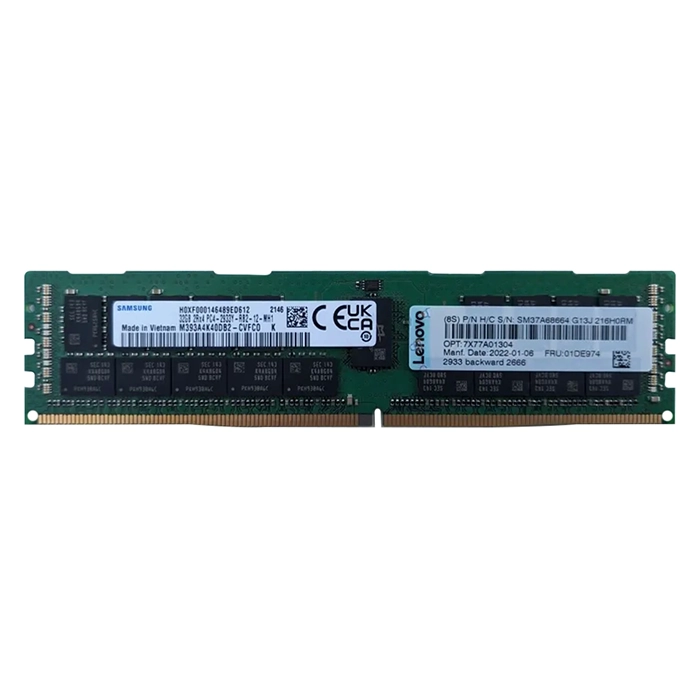 Lenovo 7X77A01304 | 32GB DDR4-2666MHz PC4-21300 ECC Registered RDIMM CL19 2Rx4 1.2V 288-Pin Memory Module Refurbished - Lenovo refurbished available on Gotodirect