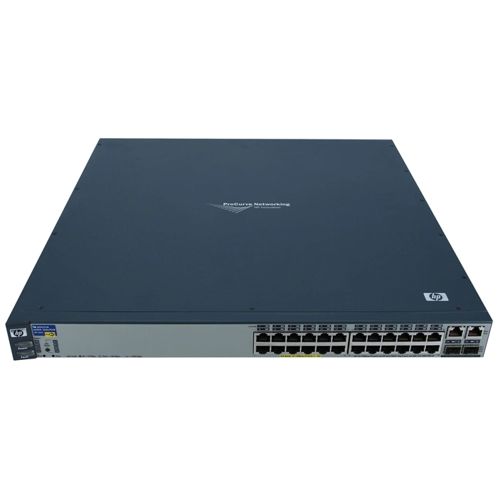 HP J8164A#ABA | ProCurve 2600 Series 2626-PWR 24 x 10/100Base-TX RJ-45 PoE and 2 x 1GbE RJ-45/SFP Dual-Personality Ports Layer 3 Managed Stackable Fast Ethernet Network Switch Refurbished - Hewlett-Packard (ou HP en abrégé) refurbished available on Gotodirect