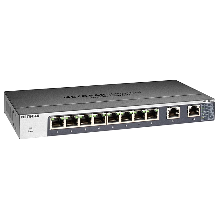 Buy Netgear GS110MX | 8 x RJ-45 Ports 10/100/1000Base-T + 2 x Multi-Gigabit Ports Layer 3 Managed Gigabit Ethernet Network Switch Refurbished - $460.98 Netgear GS110MX | 8 x RJ-45 Ports 10/100/1000Base-T + 2 x Multi-Gigabit Ports Layer 3 Managed Gigabit Ethernet Network Switch Refurbished - Netgear refurbished available on Gotodirect