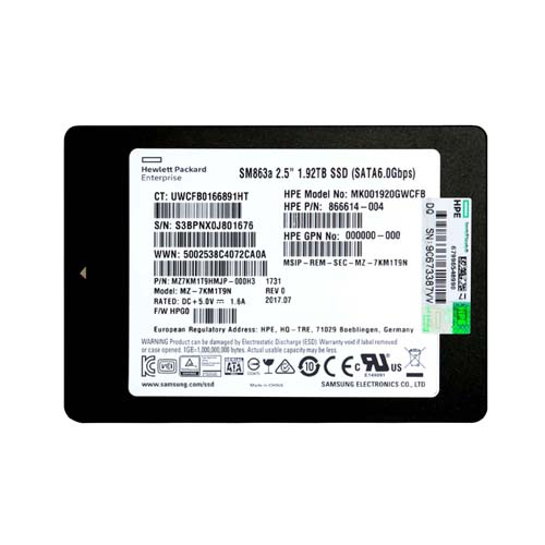 HP 866614-004 | 1.92TB SATA 6Gb/s Hot-Pluggable Mixed Use 3.5-Inch Hybrid Solid State Drive for ProLiant Servers Refurbished - Hewlett-Packard (ou HP en abrégé) refurbished available on Gotodirect
