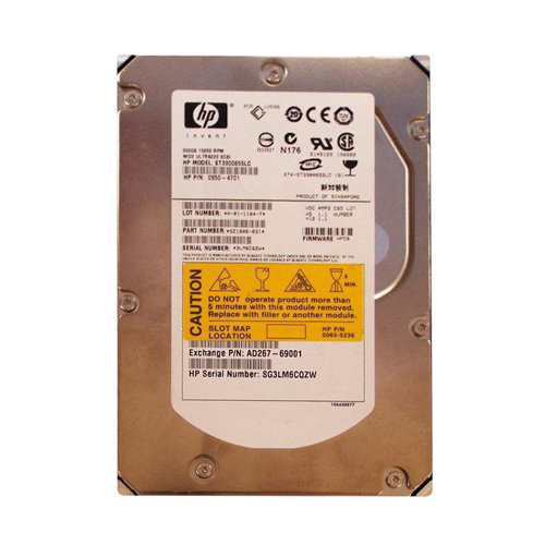 HP AD267-69001 | 300GB 15000RPM Ultra320 SCSI Hot-Pluggable 80-Pin LVD 3.5-inch Hard Drive Refurbished - Hewlett-Packard (ou HP en abrégé) refurbished available on Gotodirect