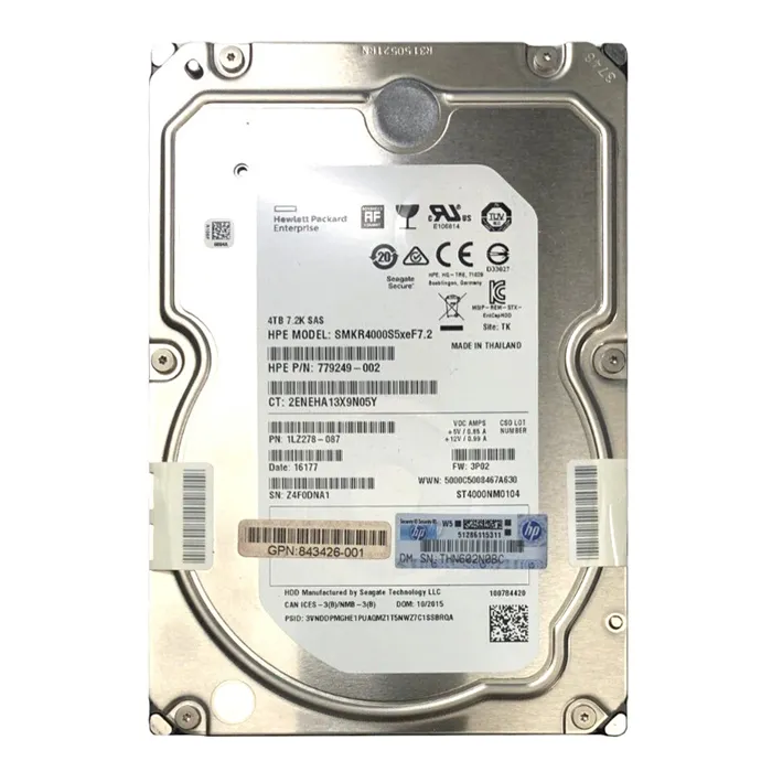 HP 779249-002 | 4TB 7200RPM SAS 12Gb/s 128MB Cache (512e) LFF 3.5-inch Midline Hard Drive for Server System Refurbished - Hewlett-Packard (ou HP en abrégé) refurbished available on Gotodirect