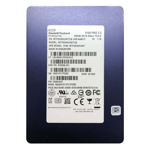 HP 876596-001 | 240GB SATA 6Gb/s 2.5-inch Solid State Drive Refurbished - Hewlett-Packard (ou HP en abrégé) refurbished available on Gotodirect