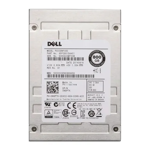 Dell N9PTK | 800GB Multi-Level Cell SAS 12Gb/s Hot-Pluggable 2.5-Inch Solid State Drive for PowerEdge Servers Refurbished - Dell refurbished available on Gotodirect
