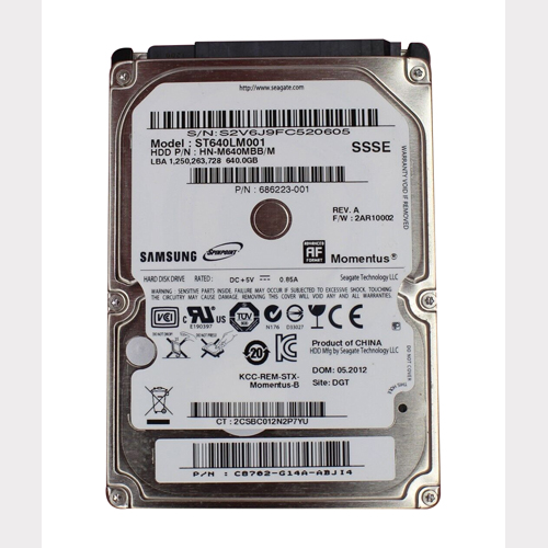 HP 686223-001 | 640GB 5400RPM SATA 3Gb/s 8MB Cache 2.5-inch Hard Drive Refurbished - Hewlett-Packard (ou HP en abrégé) refurbished available on Gotodirect