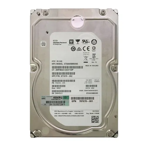 HP 871679-002 | 6TB 7200RPM SAS 12Gb/s LFF 3.5-inch Midline Hard Drive Refurbished - Hewlett-Packard (ou HP en abrégé) refurbished available on Gotodirect