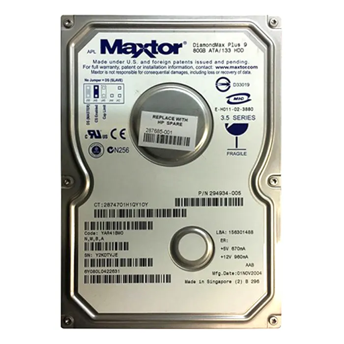 HP 287685-001 | 80GB 7200RPM IDE Ultra ATA-100 3.5-Inch Enterprise Hard Drive for ProLiant Servers Refurbished - Hewlett-Packard (ou HP en abrégé) refurbished available on Gotodirect