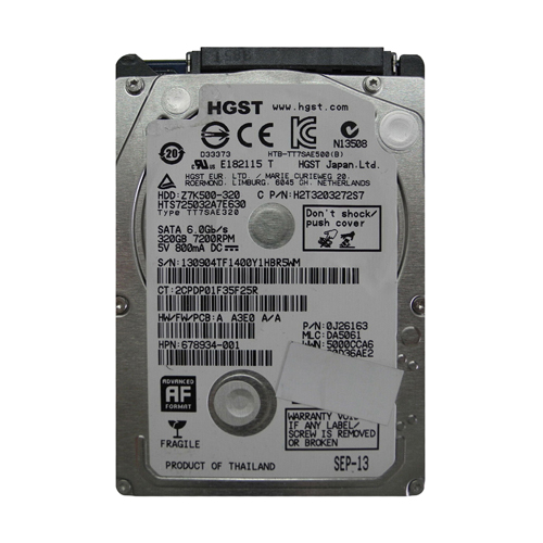 HP 678934-001 | 320GB 7200RPM SATA 6Gb/s 32MB Cache 2.5-inch Hard Drive Refurbished - Hewlett-Packard (ou HP en abrégé) refurbished available on Gotodirect
