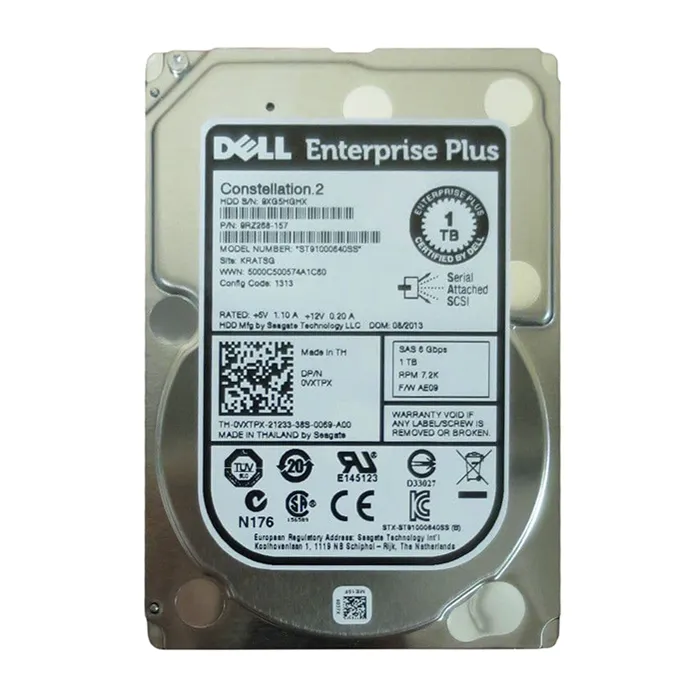 Dell VXTPX | 1TB 7200RPM SAS 6Gb/s Hot-Swappable 2.5-Inch Hard Drive for Compellent Storage Array Refurbished - Dell refurbished available on Gotodirect