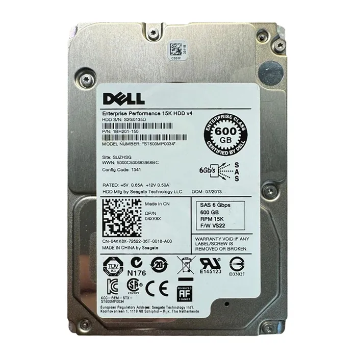 Dell 4XK8X | 600GB 15000RPM SAS 6Gb/s Hot-Pluggable 2.5-Inch Hard Drive for PowerEdge Server & PowerVault Storage Array Refurbished - Dell refurbished available on Gotodirect
