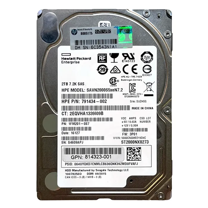 HP 791434-002 | 2TB 7200RPM SAS 12Gb/s 128MB Cache 2.5-Inch Hard Drive for StoreServ 8000 Refurbished - Hewlett-Packard (ou HP en abrégé) refurbished available on Gotodirect