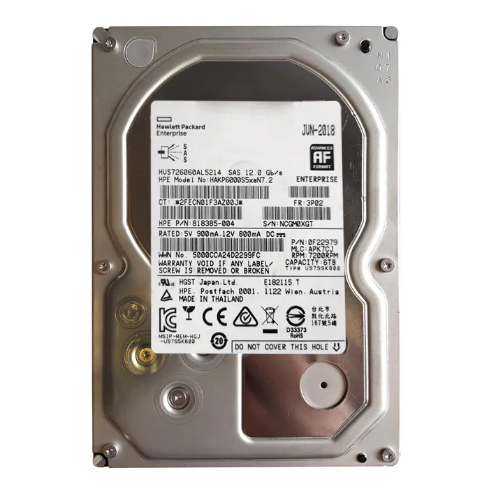 HP 818385-004 | 3PAR StoreServ M6720 6TB 7200PM SAS 6Gb/s NearLine LFF 3.5-Inch Hard Drive Refurbished - Hewlett-Packard (ou HP en abrégé) refurbished available on Gotodirect