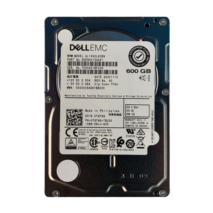Dell YGY9G | 600GB 15000RPM SAS 6Gb/s Hot Swappable 2.5-Inch Hard Drive Refurbished - Dell refurbished available on Gotodirect