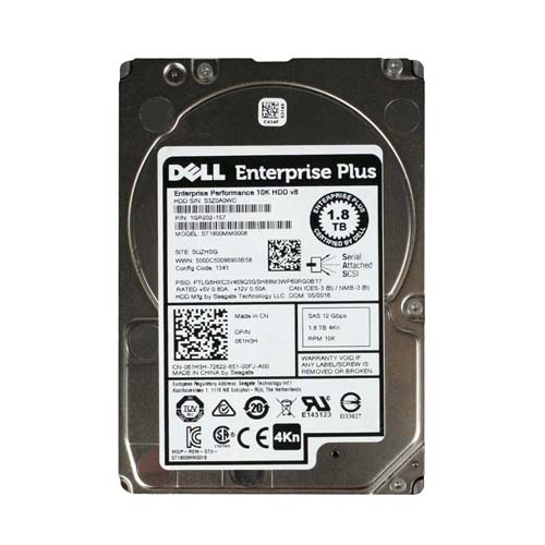 Dell 61H3H | 1.8TB 10000RPM SAS 12Gb/s Hot-Pluggable 2.5-Inch Hard Drive for EqualLogic Storage Array Refurbished - Dell refurbished available on Gotodirect