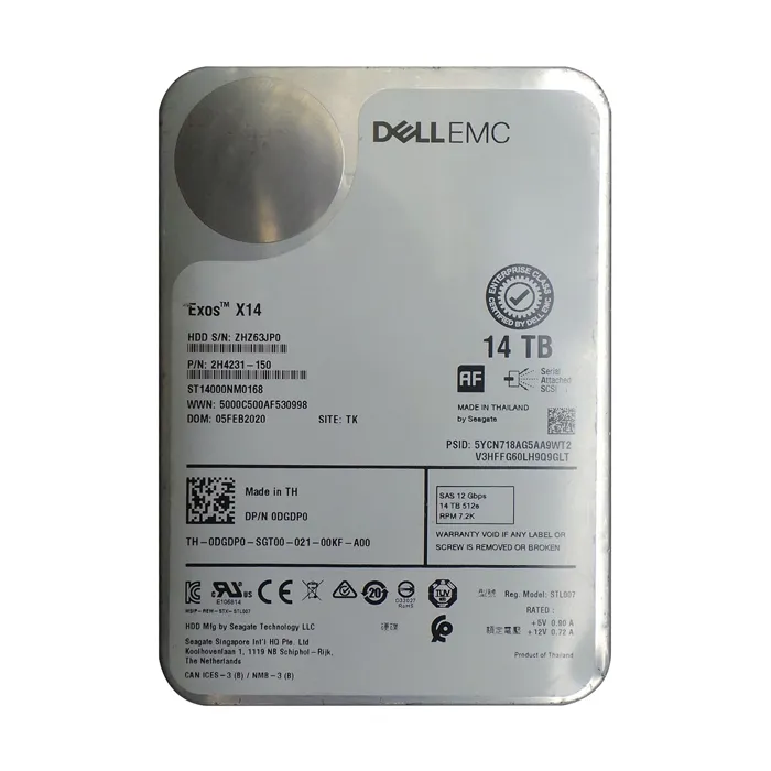 Dell 0DGDP0 | 14TB 7200RPM SAS 12Gb/s Hot-Pluggable (512e) 3.5-Inch Hard Drive for PowerEdge Server & PowerVault Server Refurbished - Dell refurbished available on Gotodirect