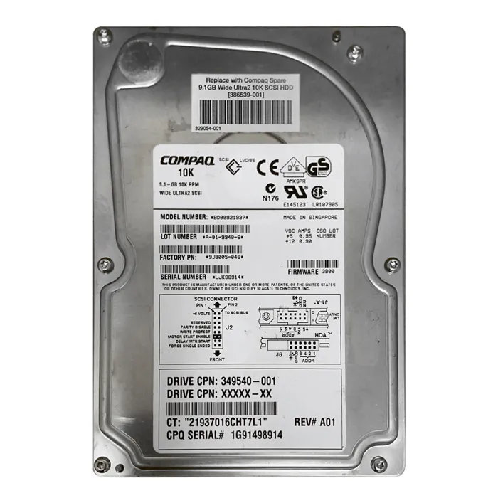 HP 349540-001 | 9.1GB 10000RPM Ultra-160 SCSI 68-Pin 3.5-Inch Hard Drive Refurbished - Hewlett-Packard (ou HP en abrégé) refurbished available on Gotodirect