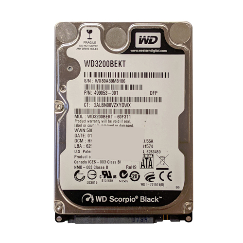 Buy HP 511876-001 | 320GB 7200RPM SATA 3Gb/s 16MB Cache 2.5-inch Hard Drive Refurbished - $150.63 HP 511876-001 | 320GB 7200RPM SATA 3Gb/s 16MB Cache 2.5-inch Hard Drive Refurbished - Hewlett-Packard (ou HP en abrégé) refurbished available on Gotodirect