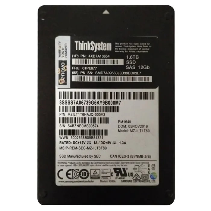 Lenovo 01PE077 | 1.6TB Mainstream SAS TLC 12Gbps Mixed Use 2.5-Inch Internal Solid State Drive Refurbished - Lenovo refurbished available on Gotodirect