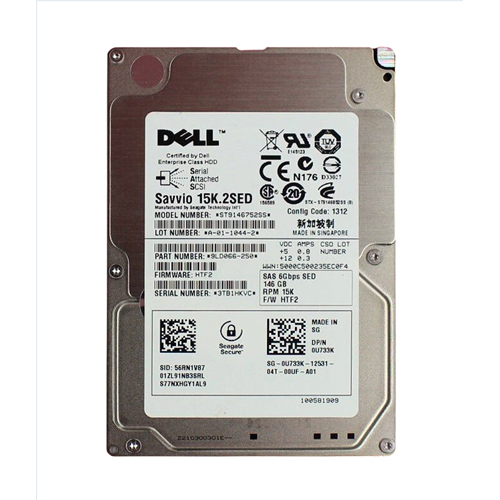 Dell U733K | 146GB 15000RPM SAS 6Gb/s Hot-Pluggable Single Port (SED) 2.5-Inch Hard Drive for PowerEdge Server Refurbished - Dell refurbished available on Gotodirect