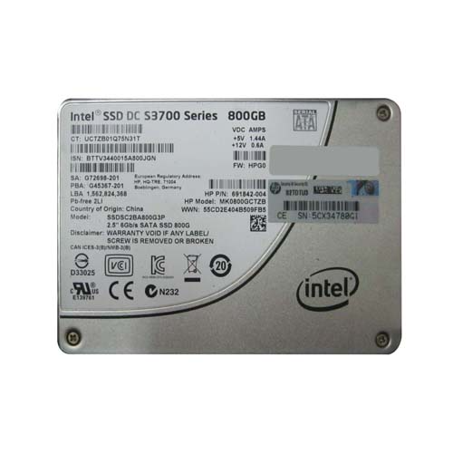 HP MK0800GCTZB | 800GB Multi-Level-Cell SATA 6Gb/s Mainstream Endurance 2.5-Inch Enterprise Solid State Drive for ProLiant Servers Refurbished - Hewlett-Packard (ou HP en abrégé) refurbished available on Gotodirect