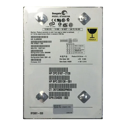 HP 269918-001 | 40GB 7200RPM IDE/ATA 3.5-Inch Hard Drive Refurbished - Hewlett-Packard (ou HP en abrégé) refurbished available on Gotodirect