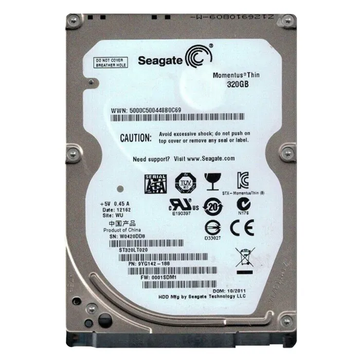 Seagate 9YG142-188 | Momentus Thin 320GB 5400RPM SATA 3Gb/s 16MB Cache (CE) 2.5-Inch Hard Drive Refurbished - Seagate refurbished available on Gotodirect