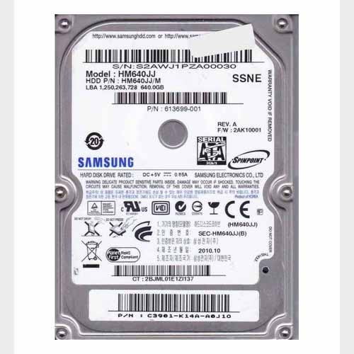 HP 613699-001 | 640GB 7200RPM SATA 3Gb/s 2.5-Inch Hard Drive Refurbished - Hewlett-Packard (ou HP en abrégé) refurbished available on Gotodirect