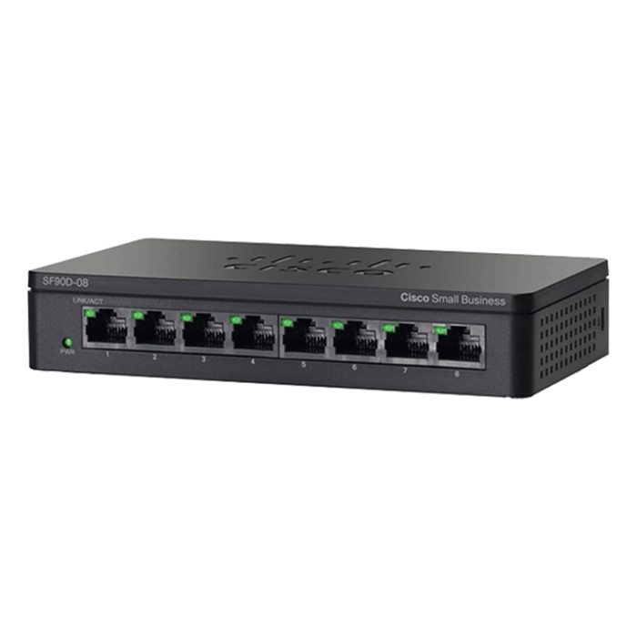Cisco SF90D-08-SG | 90 Series SF90D-08 8 x Ports 10/100Base-T Unmanaged Fast Ethernet Network Switch Refurbished - Cisco Systems Inc. refurbished available on Gotodirect