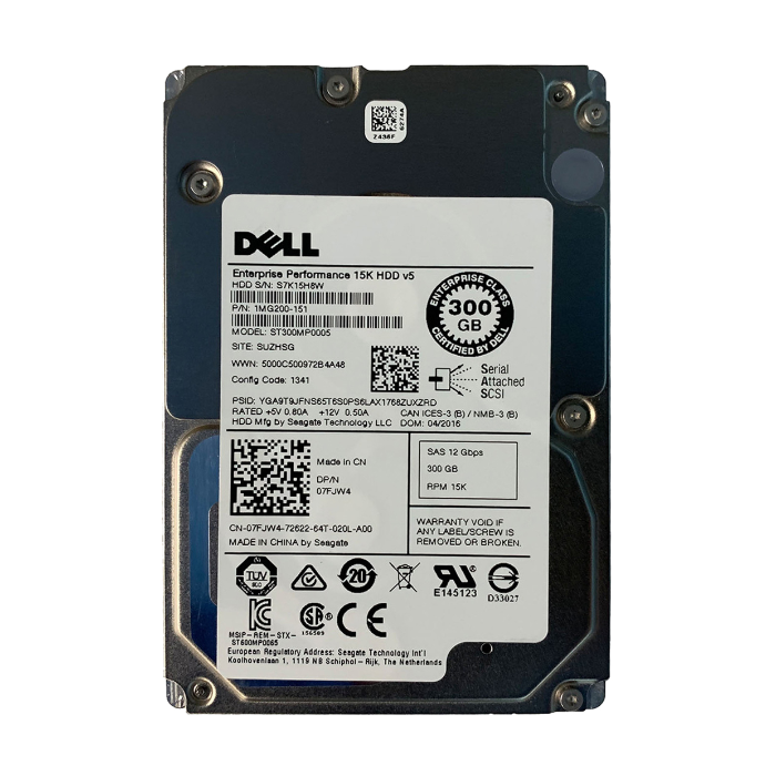 Dell 7FJW4 | 300GB 15000RPM SAS 12Gb/s Hot-Pluggable 2.5-Inch Hard Drive for PowerEdge Server & PowerVault Storage Array Refurbished - Dell refurbished available on Gotodirect