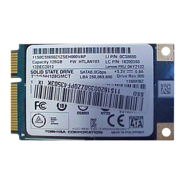 Lenovo 04Y2102 | 128GB MLC SATA 6GB/s mSATA Internal Solid State Drive for ThinkPad Helix Refurbished - Lenovo refurbished available on Gotodirect