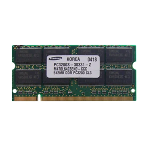 Samsung M470L6423EN0-CCC | 512MB DDR-400MHz PC3200 Non-ECC Unbuffered SODIMM CL3 2Rx8 2.5V 200-Pin Memory Module Refurbished - Samsung refurbished available on Gotodirect