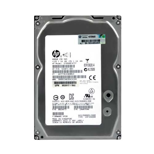 HP 533871-003 | 600GB 15000RPM SAS 6Gb/s LFF Hot-Pluggable Dual Port 3.5-inch Hard Drive for Gen1/7 ProLiant Server/Storage Array Refurbished - Hewlett-Packard (ou HP en abrégé) refurbished available on Gotodirect
