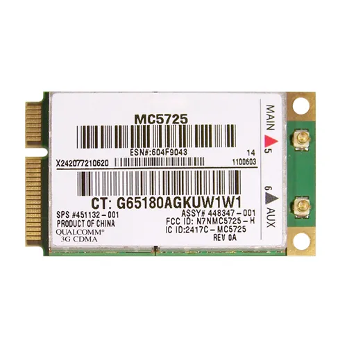 HP 451132-001 | Mini PCI-E USB 2.0 WWAN Wireless Cellular Modem Refurbished - Hewlett-Packard (ou HP en abrégé) refurbished available on Gotodirect