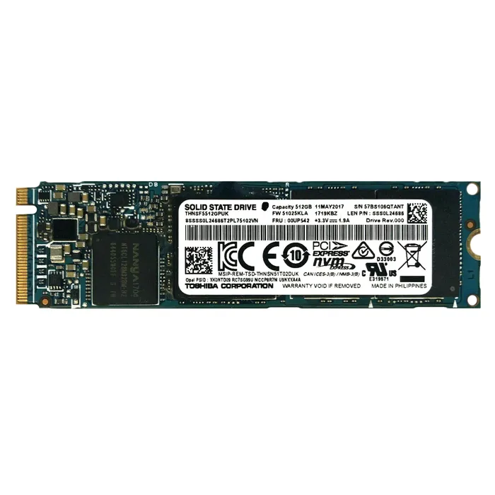 Toshiba THNSF5512GPUK | XG4 Series 512GB Triple-Level Cell PCI Express 3.0 x4 NVMe M.2 2280 Solid State Drive Refurbished - Toshiba refurbished available on Gotodirect