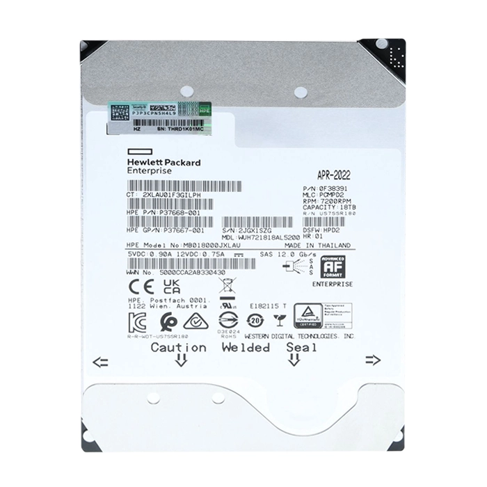 HP P37667-001 | 16TB 7200RPM SAS 12Gb/s 3.5-Inch LFF SC ISE Hard Drive Refurbished - Hewlett-Packard (ou HP en abrégé) refurbished available on Gotodirect