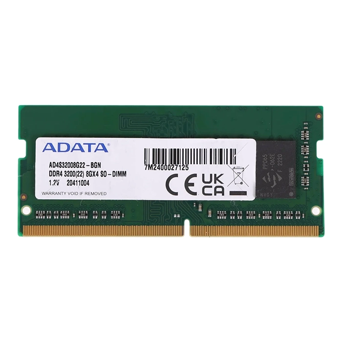 Adata AD4S32008G22-BGN | 8GB DDR4-3200MHz PC4-25600 Non-ECC Unbuffered SODIMM CL22 1Rx8 1.2V 260-Pin Memory Module Refurbished - ADATA refurbished available on Gotodirect
