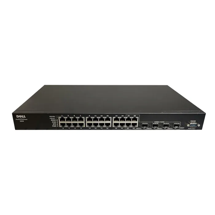 Dell 0UJ371 | PowerConnect 5324 24 x RJ-45 Ports 10/100/1000Base-T + 4 x Shared SFP Ports Layer 2 Managed 1U Rack-mountable Gigabit Ethernet Network Switch Refurbished - Dell refurbished available on Gotodirect
