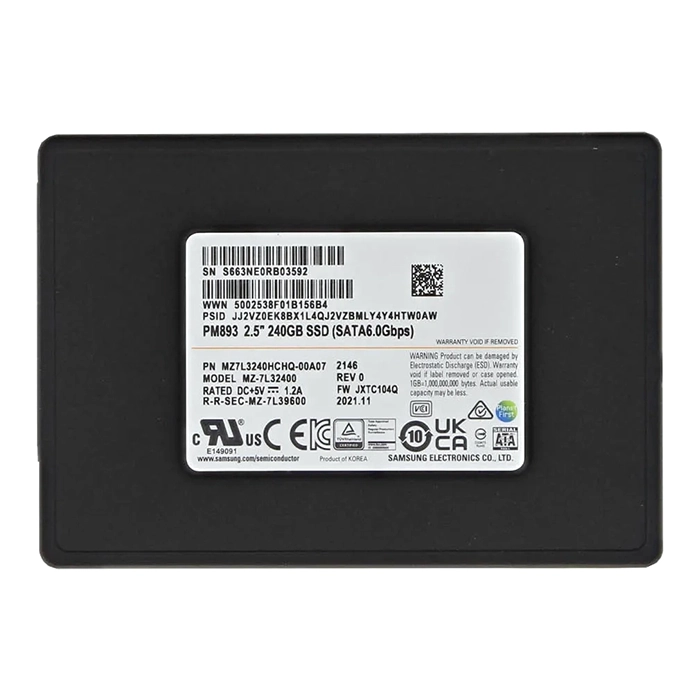 Samsung MZ-7L32400 | Enterprise PM893 Series 240GB Triple-Level Cell  SATA 6GB/s V-NAND 7mm 2.5-inch Solid State Drive Refurbished - Samsung refurbished available on Gotodirect