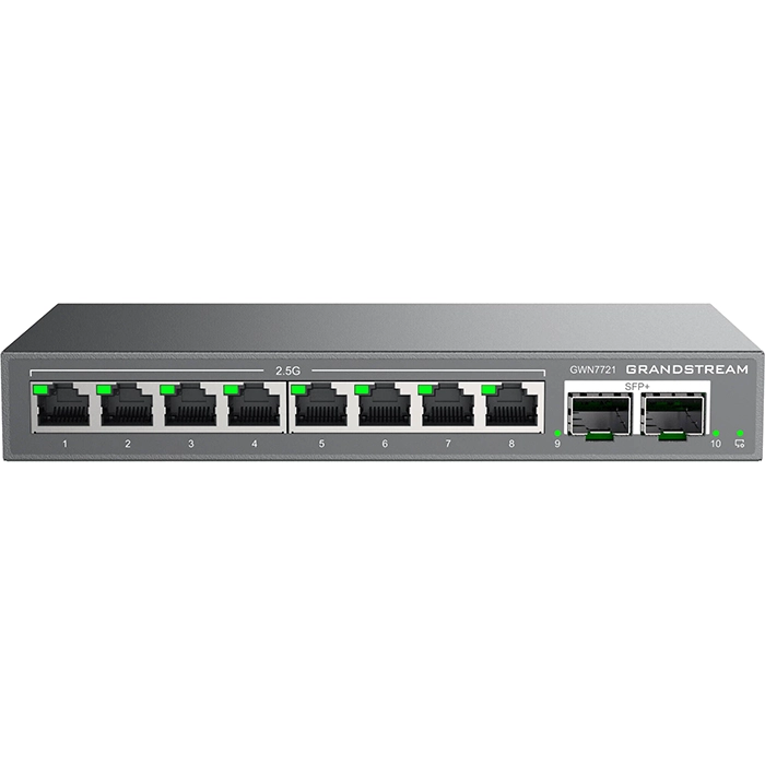 Buy Grand Stream GWN7721 | 8-Ports 2.5GbE with 2× 10GbE SFP+ Fiber Ports Managed Network Switch Refurbished - $187.42 Grand Stream GWN7721 | 8-Ports 2.5GbE with 2× 10GbE SFP+ Fiber Ports Managed Network Switch Refurbished - refurbished available on Gotodirect