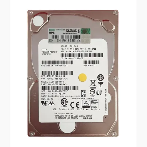Buy HP 876936-001 | 600GB 10000RPM SAS 12Gb/s Hot Pluggable 2.5-Inch Hard Drive for SAN Storage Array Refurbished - $760.06 HP 876936-001 | 600GB 10000RPM SAS 12Gb/s Hot Pluggable 2.5-Inch Hard Drive for SAN Storage Array Refurbished - Hewlett-Packard (ou HP en abrégé) refurbished available on Gotodirect