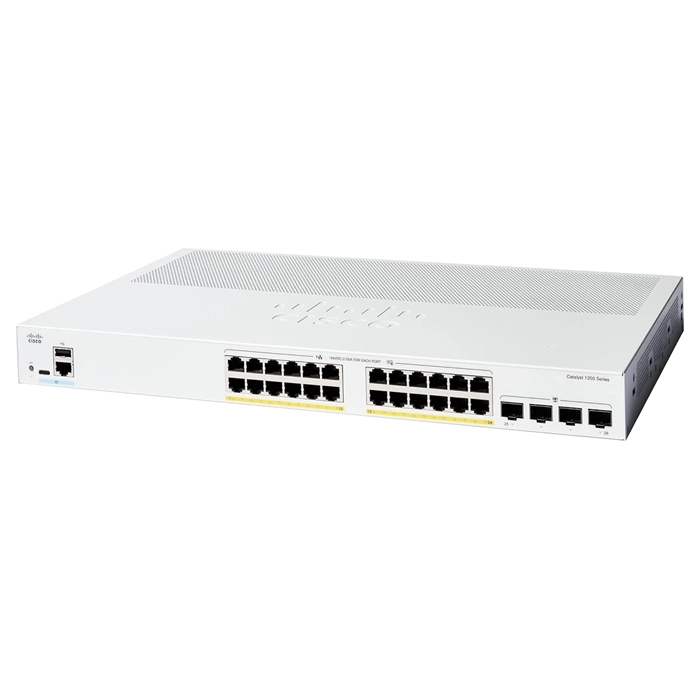 Cisco C1200-24P-4X | Catalyst 1200 Series 24-Ports 10/100/1000Base-T RJ-45 PoE+ 4-Ports 10GBase-X SFP+ Layer 3 Rack-mountable Gigabit Ethernet Smart Switch Refurbished - Cisco Systems Inc. refurbished available on Gotodirect