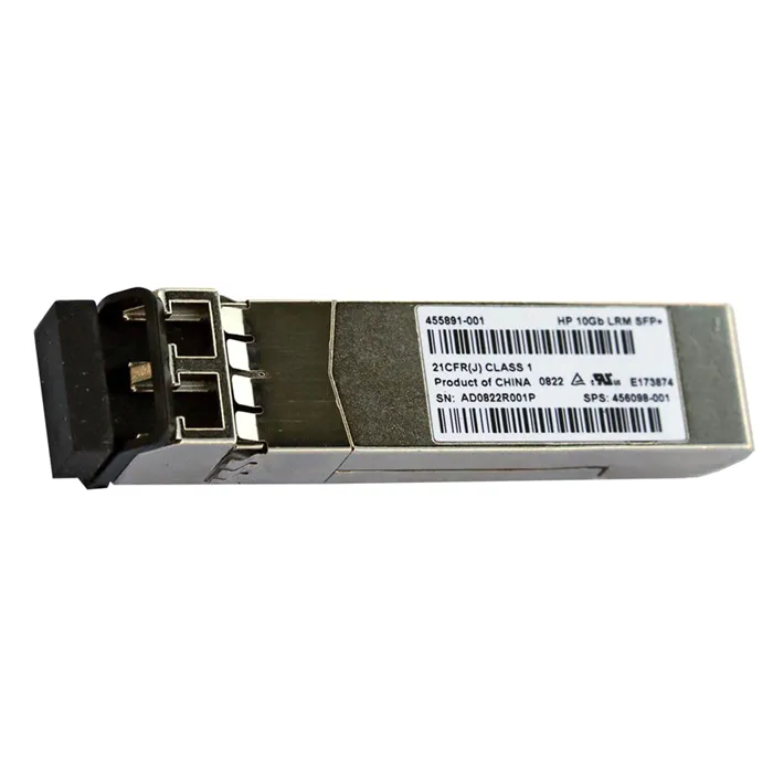 Buy HP 455891-001 | 10Gb/s 10GBase-LRM Multi-Mode Fibre 1310nm 220m Duplex LC Connector SFP+ Transceiver Module Refurbished - $248.84 HP 455891-001 | 10Gb/s 10GBase-LRM Multi-Mode Fibre 1310nm 220m Duplex LC Connector SFP+ Transceiver Module Refurbished - Hewlett-Packard (ou HP en abrégé) refurbished available on Gotodirect