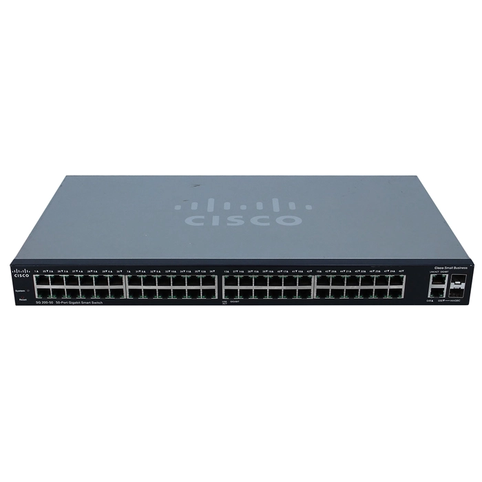 Cisco SG200-50 | Small Business 200 Series 48 x RJ-45 Ports 10/100/1000Base-T + 2 x Combo Gigabit SFP Managed Rack Mountable 1U Gigabit Ethernet Switch Refurbished - Cisco Systems Inc. refurbished available on Gotodirect