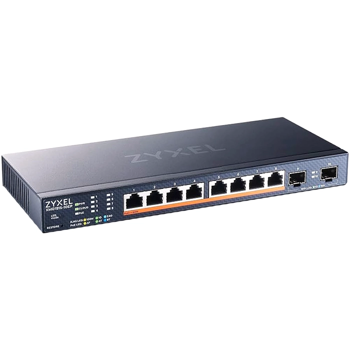 ZyXEL XMG1915-10EP | 8-Ports 2.5GbE PoE++ 130W and 2x SFP+ Ports L2 Smart Switch with Nebula Cloud Option Refurbished - Zyxel refurbished available on Gotodirect