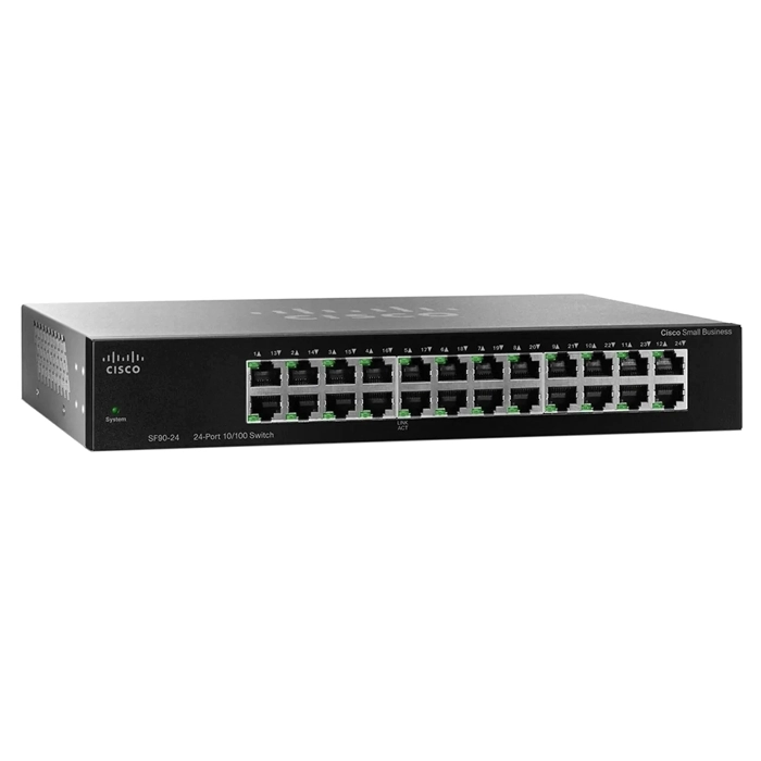 Cisco SF90-24 | Small Business 90 Series 24 x Ports 10/100Base-T Unmanaged Fast Ethernet Network Switch Refurbished - Cisco Systems Inc. refurbished available on Gotodirect