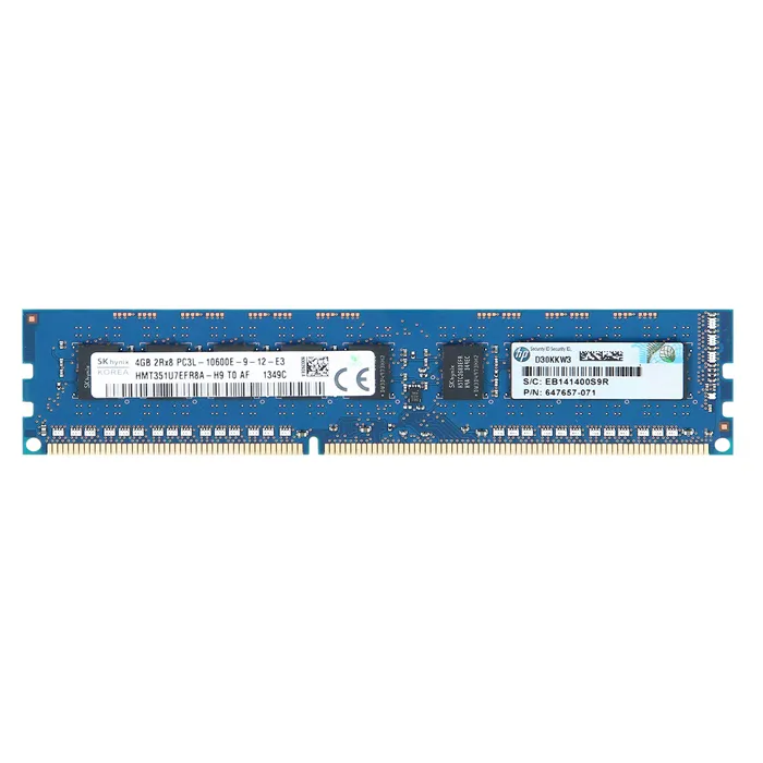 HP 647657-071 | 4GB DDR3-1333MHz PC3-10600 ECC Unbuffered UDIMM CL9 2Rx8 1.35V 240-Pin Memory Module Refurbished - Hewlett-Packard (ou HP en abrégé) refurbished available on Gotodirect
